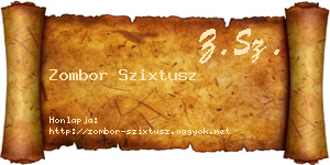 Zombor Szixtusz névjegykártya